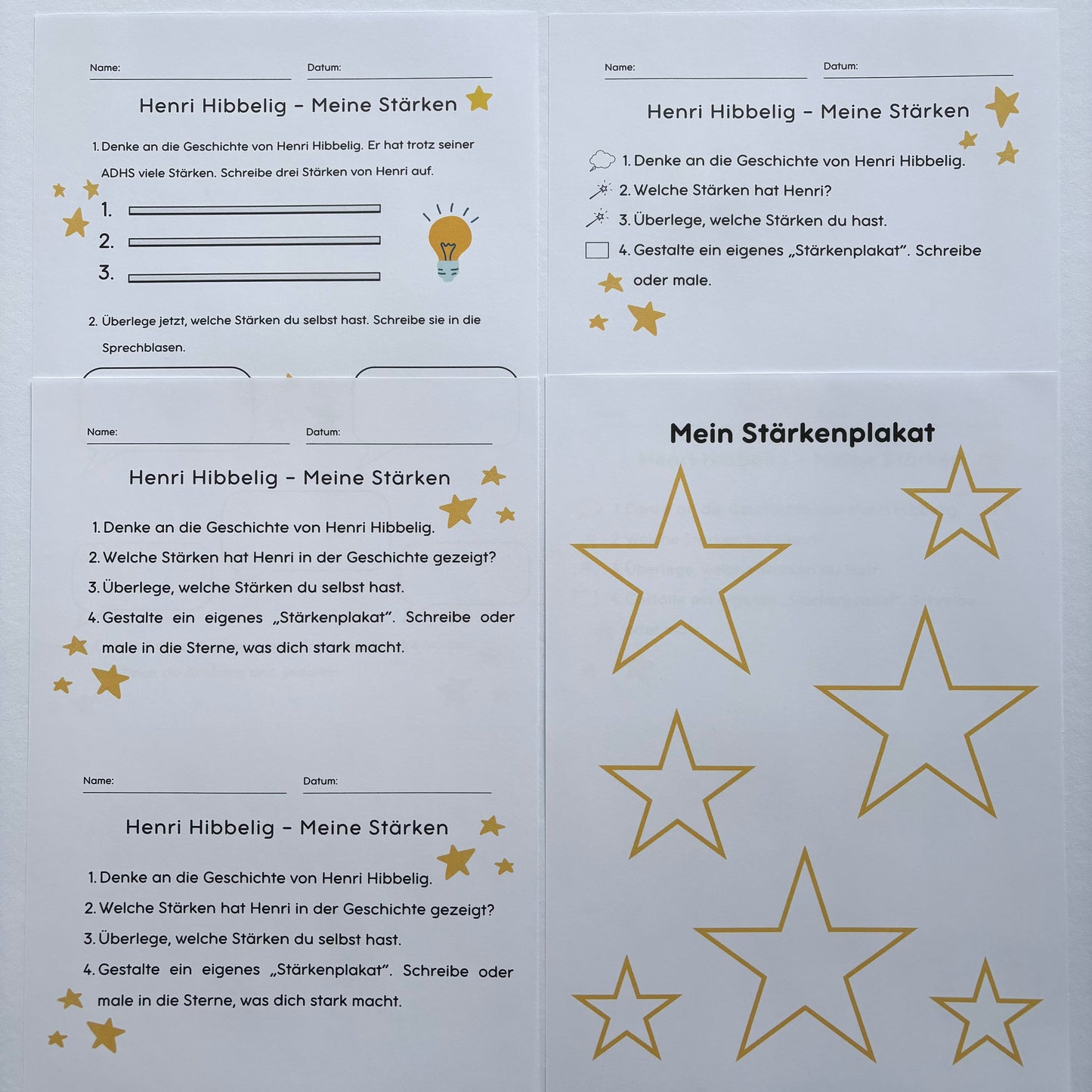 Meine Stärken - Unterrichtsmaterial zu "Henri Hibbelig"