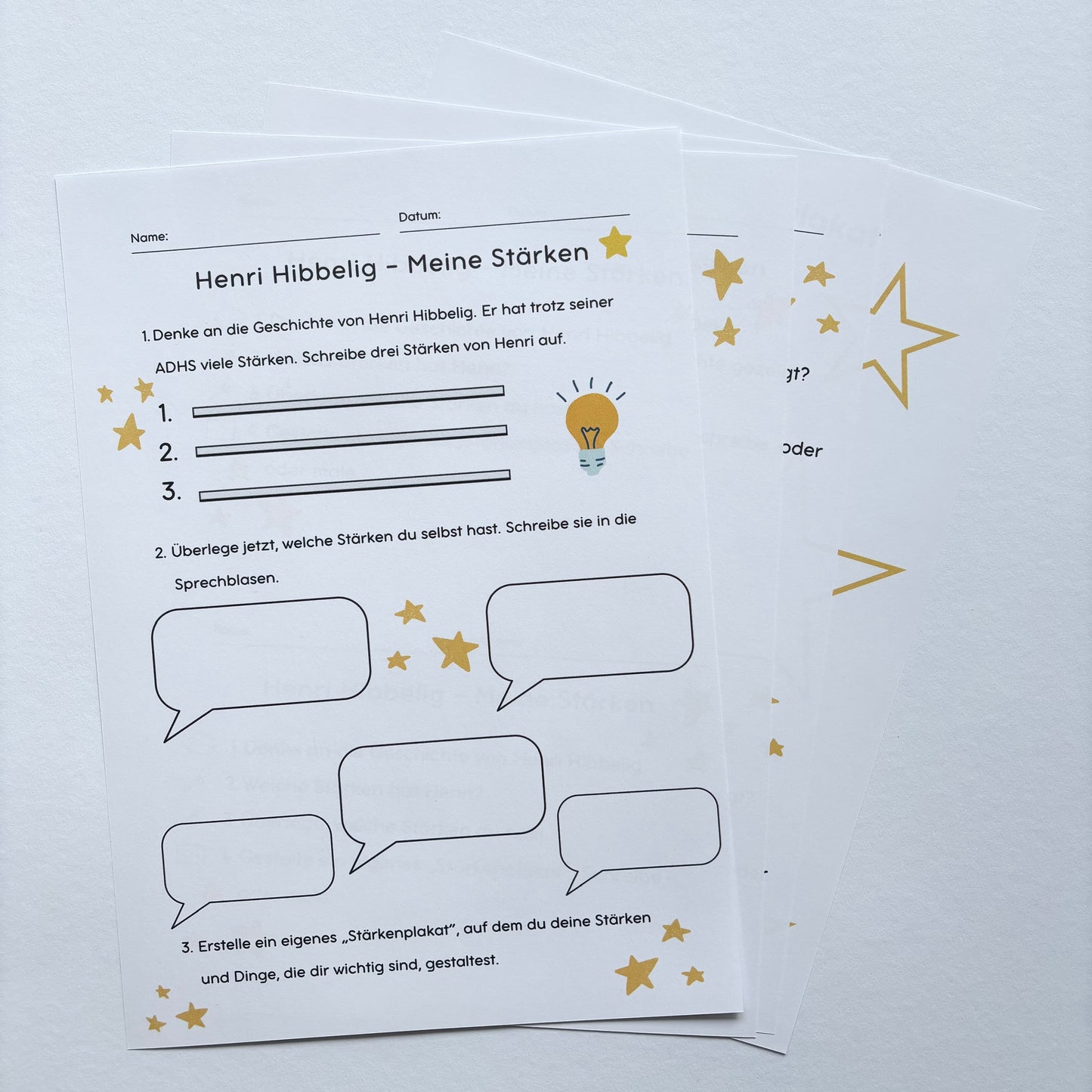 Meine Stärken - Unterrichtsmaterial zu "Henri Hibbelig"